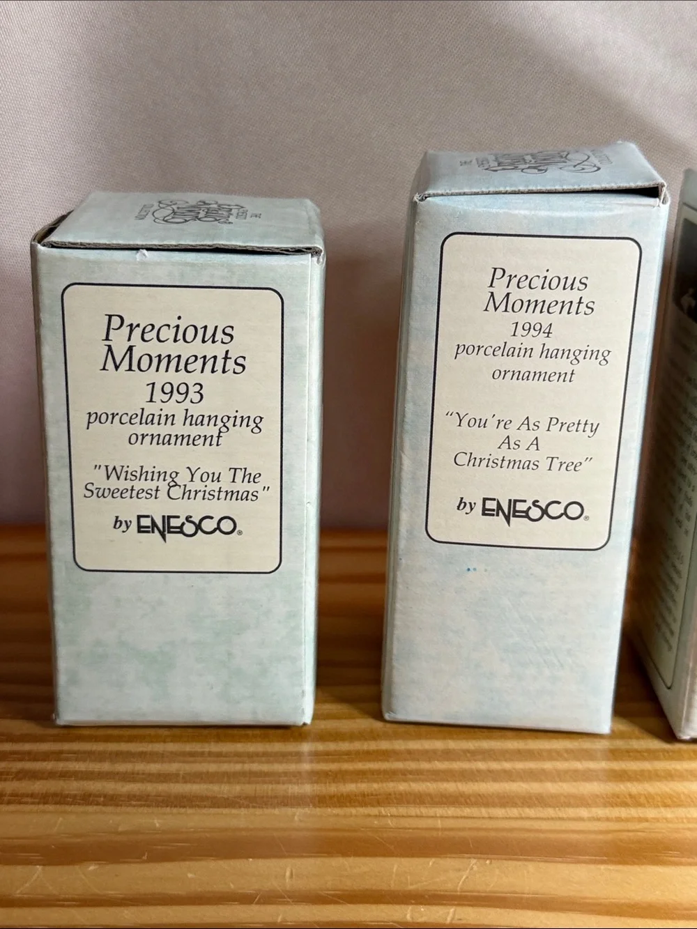 Vintage Precious Moments Christmas Ornament Lot (4-Piece Set) 1993-1997 NIB